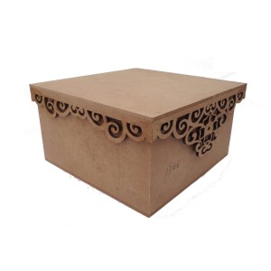 CAIXA COM TAMPA ARABESCO 15X15X8CM - MDF