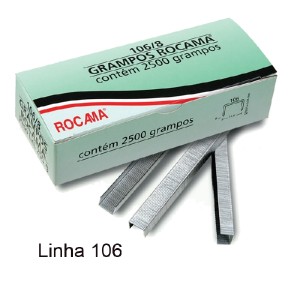 GRAMPO ROCAMA 106/8 - 2500 GRAMPOS - GALVANIZADO