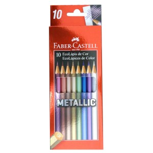 LÁPIS DE COR METÁLICO 10 CORES FABER-CASTELL