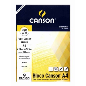 BLOCO DESENHO 200 A4 BRANCO 200G/M² CANSON