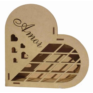 CAIXA CORAÇÃO VAZADO - MDF