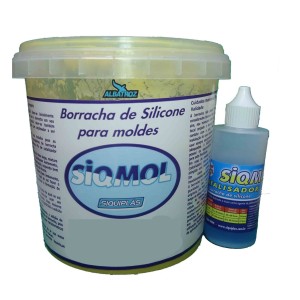 BORRACHA MOLDE SILICONE AMARELO 1KG C/ CATALISADOR -6014