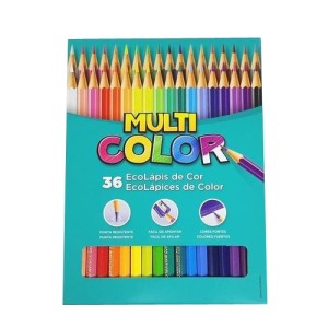 LÁPIS DE COR 36 CORES MULTICOLOR