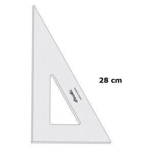 ESQUADRO S/ ESCALA 30°/60°/90° (REF.2628) 28CM - DESETEC TRIDENT