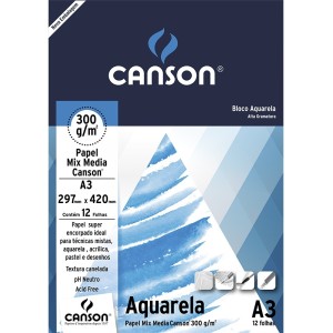 BLOCO AQUARELA A3 300G/M² - CANSON