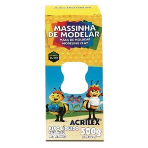 MASSA MODELAR PLASTILINA BRANCA 500G - ACRILEX