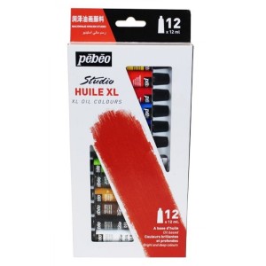 ESTOJO TINTA A ÓLEO PÉBÉO 12 CORES 12ML