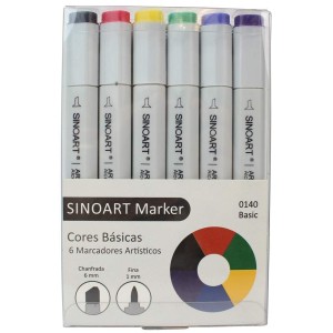 MARCADOR ARTÍSTICO SINOART MARKER 06 TONS BÁSICOS