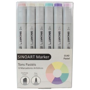 MARCADOR ARTÍSTICO SINOART MARKER 06 TONS PASTÉIS