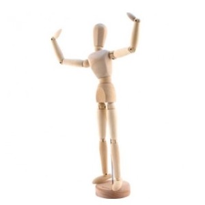 BONECO ARTICULADO MADEIRA MASCULINO 30CM