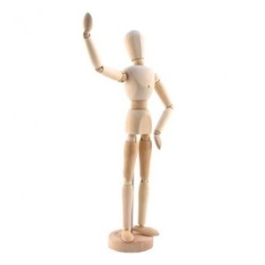 BONECO ARTICULADO MADEIRA FEMININO 30CM