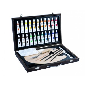 ESTOJO TINTA ACRÍLICA SINOART PREMIUM MALETA C/ 34 PEÇAS