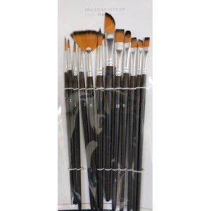 Pincéis Artísticos Kit 12 Unidades PC2100 Evoke Brw