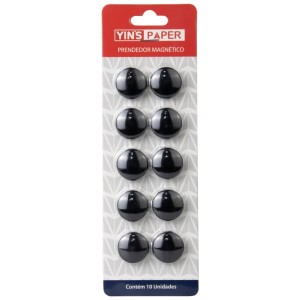 Imã Prendedor Magnético 2cm Preto 10 unidades